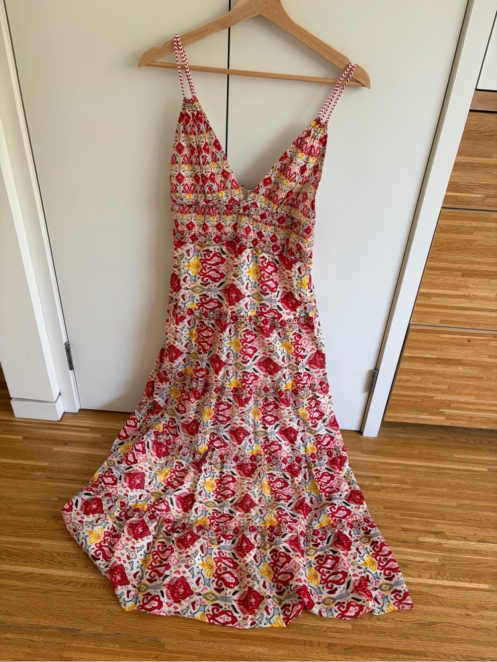 Alice + Olivia Red and Cream Printed Maxi Dress